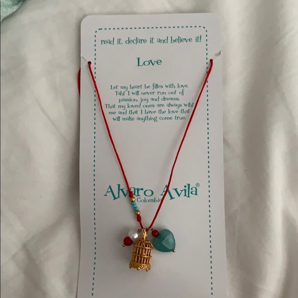 Alvaro Avila Necklace Jaula de Amor Style - Red